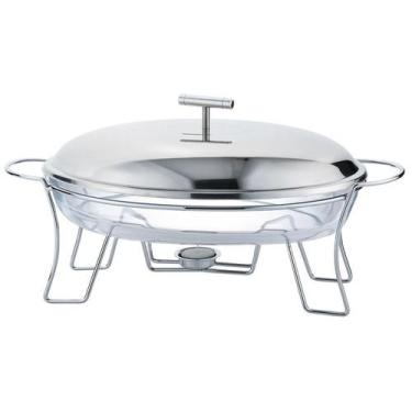 Imagem de Rechaud Oval 2,4lts Vidro C/ Tampa Inox Mimo Style, UNICA