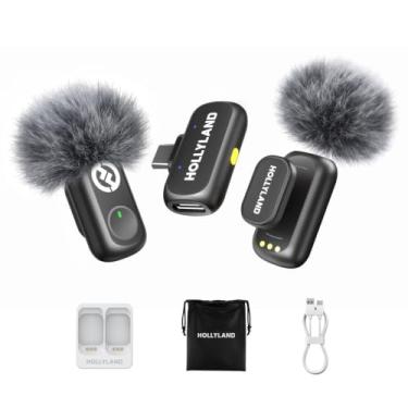 Imagem de Hollyland LARK A1 Mini Duo – Microfone Sem Fio Mini para iPhone 15/16 e Android (2TX + USB-C RX), Microfone Magnético para YouTube, TikTok, Podcast e Vlogs (Preto, sem Case de Carregamento)