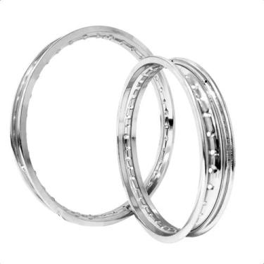 Imagem de Par de Aros Roda Moto Biz 100 110 125 e Pop 100 110 - Pro Tork
