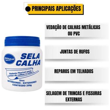 Imagem de Kit 3 Vedantes Sela Calha 250g Rufos Telhado Calhas - SILAQUA