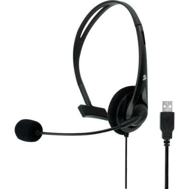 Imagem de Headset Usb 015-0101 para Telefone e Computador com Microfone Preto 5+