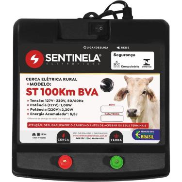 Imagem de Eletrificador de Cerca Elétrica 3000 com Alcance 16.000 m Bivolt Preto Sentinela