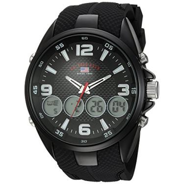 Imagem de U.S. Polo Assn. Relógio masculino US9596 analógico e digital com mostrador analógico de quartzo preto, Preto