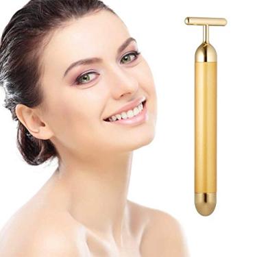Imagem de Beauty Bar Massageador Facial Golden Pulse 24 K, Sinal El�trico em Forma de T, Ferramentas de Massagem Facial para Pele Sens�vel, Levantamento Firmador