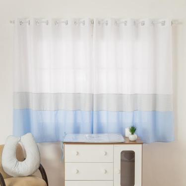 Imagem de Cortina Quarto Bebê Balãozinho 2 Metros Azul