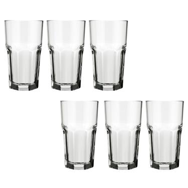 Imagem de 6 Un Copo Vidro Suco Agua 340ml Bristol Cristal Luxo Nadir