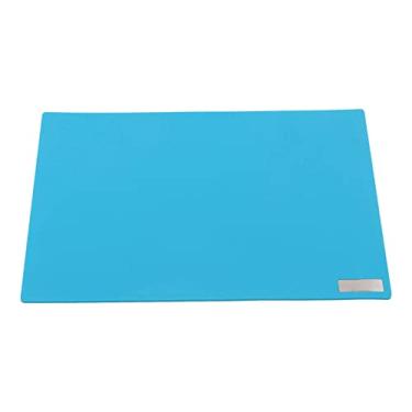 Imagem de Luqeeg Tapete de solda de silicone de isolamento, 50 x 35 cm, grande tapete de reparo, isolamento térmico 500C, antiestático, magnético, 3 cores (azul claro)