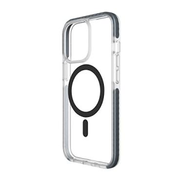 Imagem de Geonav, Capa protetora Impact Pro iPhone 13 Pro, TPU flexível nas extremidades, Compatível com o sistema de imãs MagSafe®, IPI13PSG, Transparente/Cinza Escuro