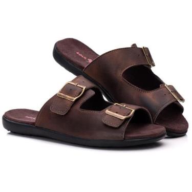 Imagem de Chinelo Casual Couro Five Latego Café Masculino - Soul