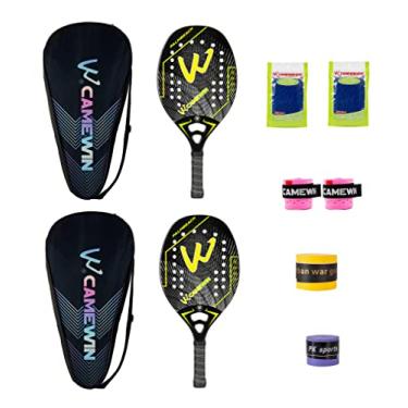 Imagem de Raquete de tênis de praia profissional padel carbono e fibra de vidro raquetes de tênis padel raquetes de rosto macio com bolsas (3K-001)