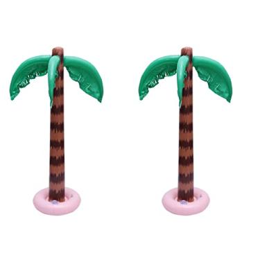 Imagem de 2 peças infláveis de palmeiras jumbo para decoração de festa de praia para festa de luau para festa de verão