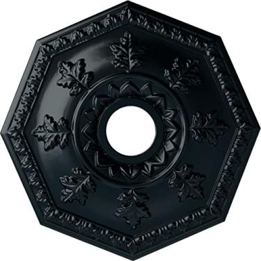 Imagem de Medalhão de teto Ekena Millwork CM18NTNSF Nottingham, 45,72 cm de diâmetro x 8,89 cm de ID x 3,81 cm de P (serve em toldos de até 10,16 cm), sombra noturna pintada à mão