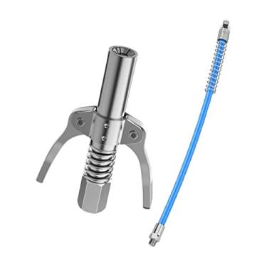 Imagem de Generic Acoplador de Grasa Con Manguera Boquilla de Grasa Estable Manual de Acero Autoblocante de Liberación Rápida Portátil para Accesorios de Automóvil de, com mangueira de 30 cm