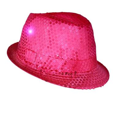 Imagem de Blinkee Chapéu Fedora piscante de LED com lantejoulas rosa