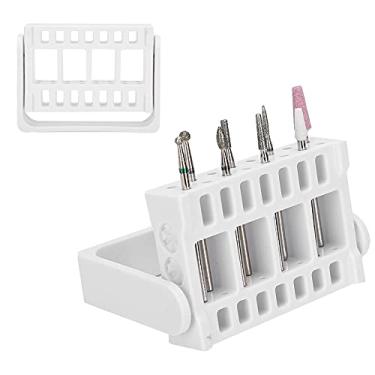Imagem de Sonew Suporte de brocas de unhas com 6 furos para unhas e ferramentas de manicure polidas, caixa de armazenamento