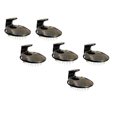 Imagem de Couro cabeludo Massager Shampoo Escova Preto 6 Pack, GBS [Wet & Dry] Manual cabeça couro cabeludo, massagem escova, Soft Silicone Cuidados Cerdas para o couro cabeludo, esfoliar e remover a caspa, promover o crescimento de cabelo - Preto