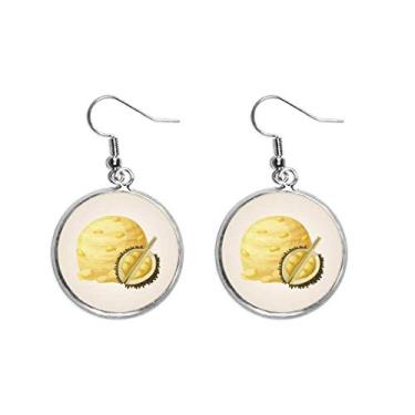 Imagem de Brinco feminino com pingente de orelha de picolé de bola de gelo Durian amarelo