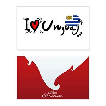 Imagem de I Love Uruguai Palavra Bandeira Amor Coração Ilustração Feriado Feliz Natal Cartão de Parabéns Mensagem de Natal