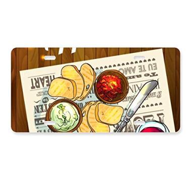 Imagem de DIYthinker Aperitivo Fatia de Pão Vinho Placa de Carro Decoração Acessório de Aço Inoxidável