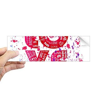 Imagem de Adesivo retangular para para-choque Dia dos Namorados Pink Love Painting Notebook Janela Decalque