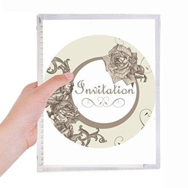 Imagem de Caderno com estampa de flores de rosas antigas, diário de folhas soltas recarregável