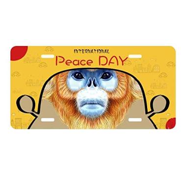 Imagem de DIYthinker Placa de carro Golden Snub-Nose Macaco Animal Placa de carro Decoração Dia da Paz