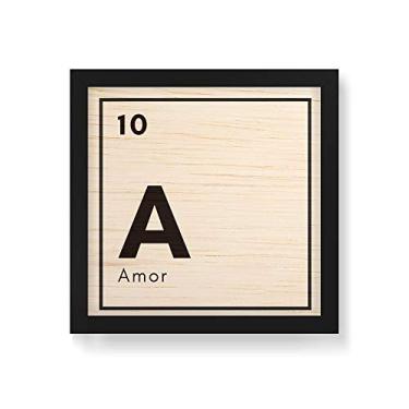 Imagem de Arte Maníacos Quadro Decorativo em Madeira Amor Elemento - 30x30cm (Moldura caixa em laca preta)