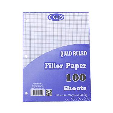 Imagem de West Coast Papel de enchimento de folhas soltas Paracord – 3 furos perfurados para fichários de 3 anéis – escrever, escritório, materiais escolares – 100 folhas por pacote (Quad Rule)