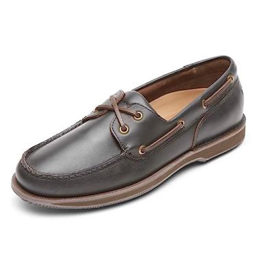 Imagem de Rockport Tênis masculino Ports of Call Perth Slip-On, Marrom escuro sem cadarço, 6.5 X-Wide