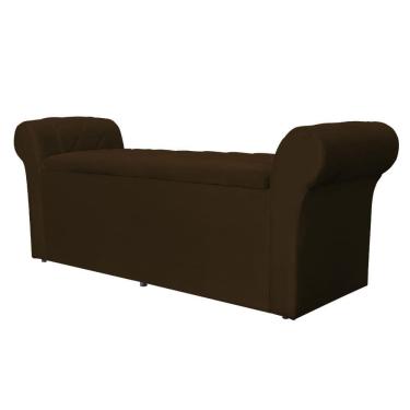 Imagem de Báu Calçadeira Cancun 90cm Suede Marrom - Vallisa Decor