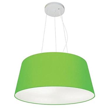 Imagem de Lustre Pendente Cone Cúpula Tecido 21/50x40 cm, Vivare Iluminação, Pendente4048 VL, Verde, Médio