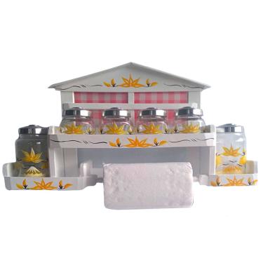 Imagem de Dispenser para papel toalha com vidros para condimento tempero