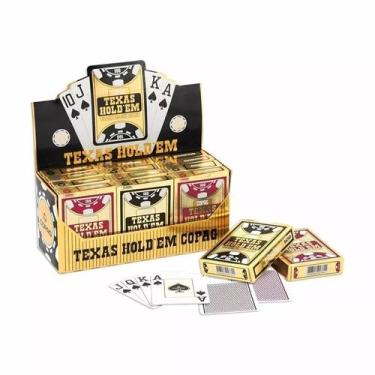 Imagem de Caixa Com 12 Baralhos Copag Texas Holdem Poker Size Plastico - Hasbro