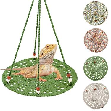 Imagem de Rede para répteis Balanço Dragão Barbudo Cama Porquinho-da-índia Resto Habitats Suprimentos Terrário Escalada para Lagarto Leopardo Lagarto Papagaios Periquito Calopsita Ratos Cobra Hamster Esquilo Camaleão Pássaros Pequenos