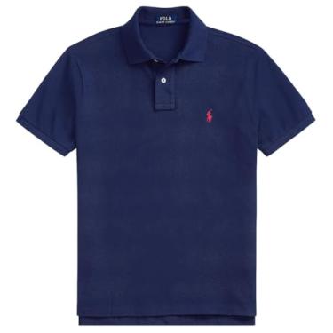 Imagem de Polo Ralph Lauren Camisa polo masculina de ajuste clássico, Azul marinho, M