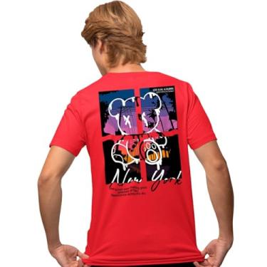 Imagem de Camisa Camiseta Genuine Grit Masculina Estampada Algodão 30.1 Ted New York - GG - Vermelho