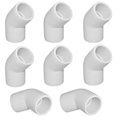 Imagem de ANPTGHT Encaixe de cotovelo de PVC de 45 graus de 3/10.2 cm, saída lateral de cotovelo de ângulo reto de 2 vias, acessórios de canto de PVC para móveis de construção faça você mesmo, acessórios de