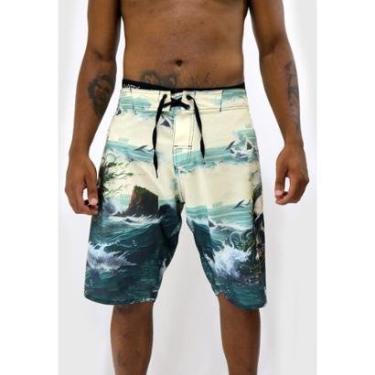 Imagem de Bermuda Água Alkary Caveira Floral Mar-Masculino