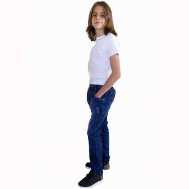 Imagem de Calça Masculina Infanto Juvenil Tradicional Jeans Com Licra 3-Masculino