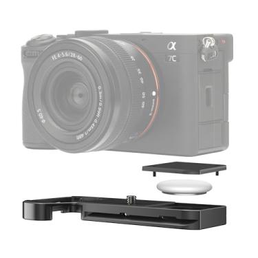 Imagem de Suporte de mão atualizado para câmera Sony Alpha A7CII A7CR, placa de liberação rápida para Airtag com suporte de tripé tipo Arca Swiss, suporte de câmera de metal substitui o cabo Sony GP-X2