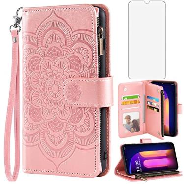 Imagem de Asuwish Capa de telefone para LG V60 ThinQ V60ThinQ 5G G9 Thin Q Capa carteira com protetor de tela de vidro temperado e flor flip porta-cartão de crédito suporte acessórios para celular LGV60 V 60
