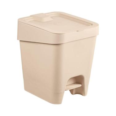 Imagem de Lixeira Slim C/ Pedal 8L Capuccino De Plastico UZ549-CAP UZ Utilidades