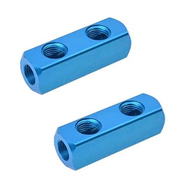 Imagem de Divisor de bloco de coletor de 5 portas de 2 vias, encaixe em linha de mangueira de ar pneumática de 1/10.2 cm para tanque de ar portátil Air Comrpessor, divisor de bloco de coletor em linha de