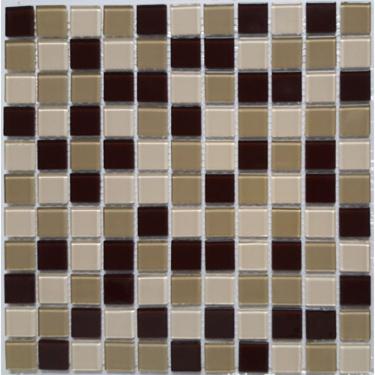 Imagem de Pastilha de Vidro Cristal Mix Glass Mosaic 30cmx30cm Placas Marrom