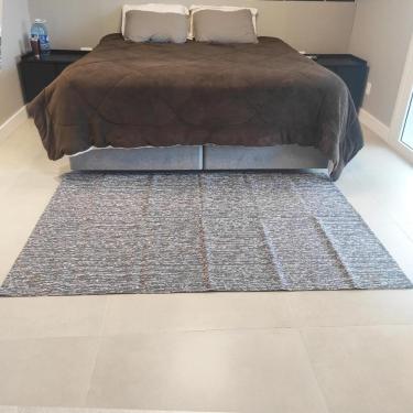 Imagem de Tapete para Quarto 135x200cm Cinza Mesclado Antiderrapante P