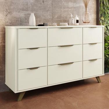 Imagem de Cômoda Buffet 9 Gavetas Olimpia 100% Mdf Móveis Europa Off White