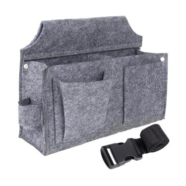 Imagem de Fenteer Cinto ferramenta organizador framers saco de trabalho multi bolso resistente ferramenta carpinteiro cinto bolsa prego para jardinagem, cinza L