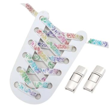 Imagem de Metal Lock Lazy People Shoelace Mix And Match Colors Outdoor Sport Elastic Shoelaces Children Adult Shoe Accessories(Bronz white colorful)