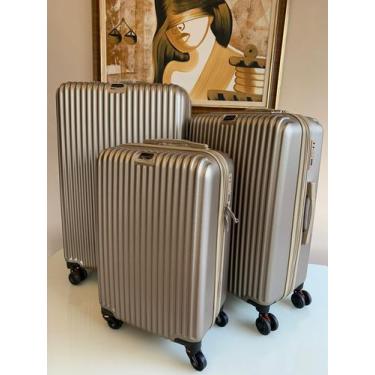Imagem de Mala de viagem kit 3 peças - Ultra Leve, Expansiva style dourada