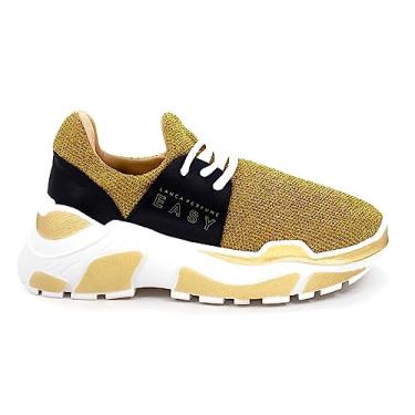 Imagem de Tênis Lança Perfume Casual Metalizado Feminino (39, Dourado)